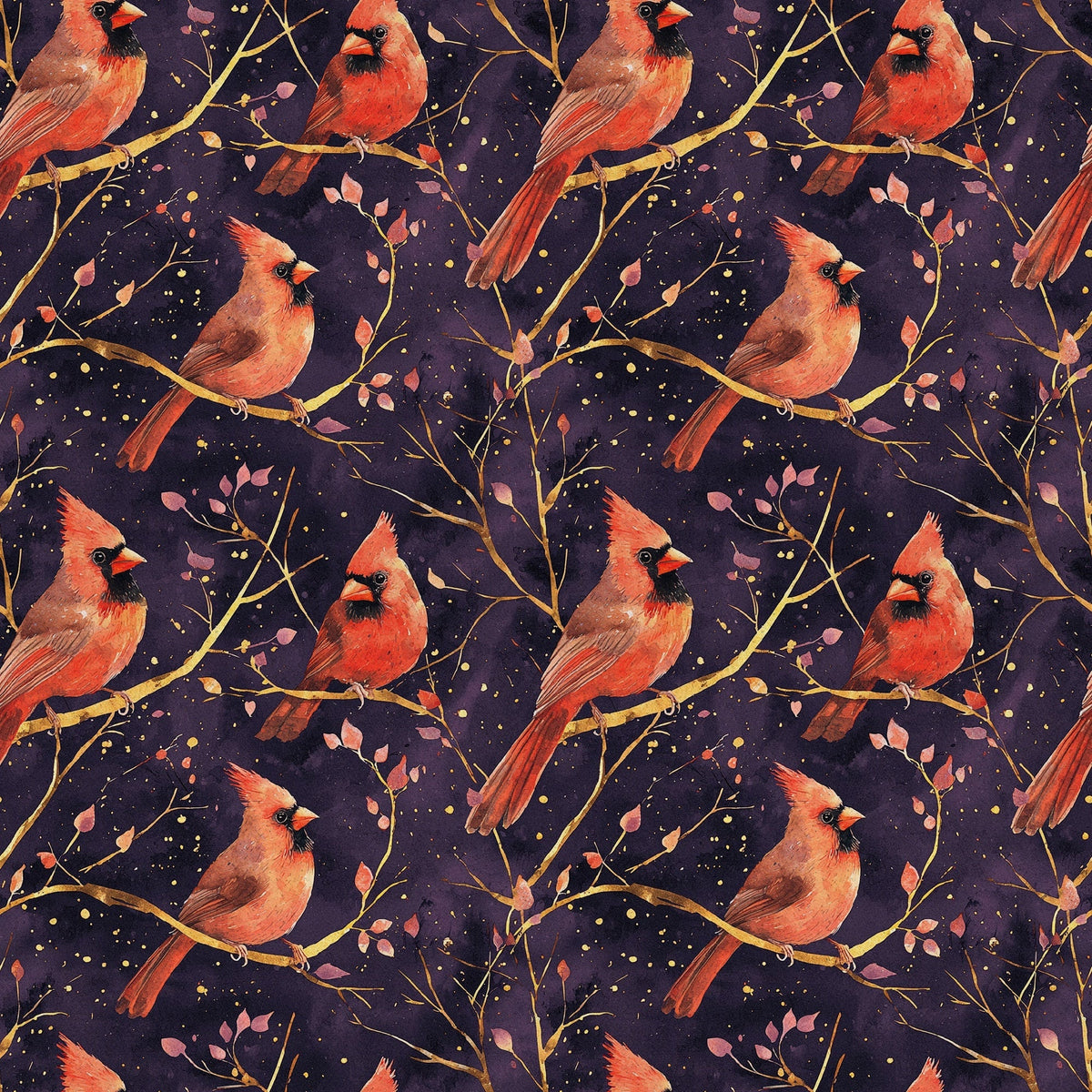 Plum Songbird Pattern 1 Minky Fabric