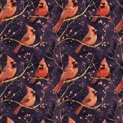 Plum Songbird Pattern 1 Minky Fabric