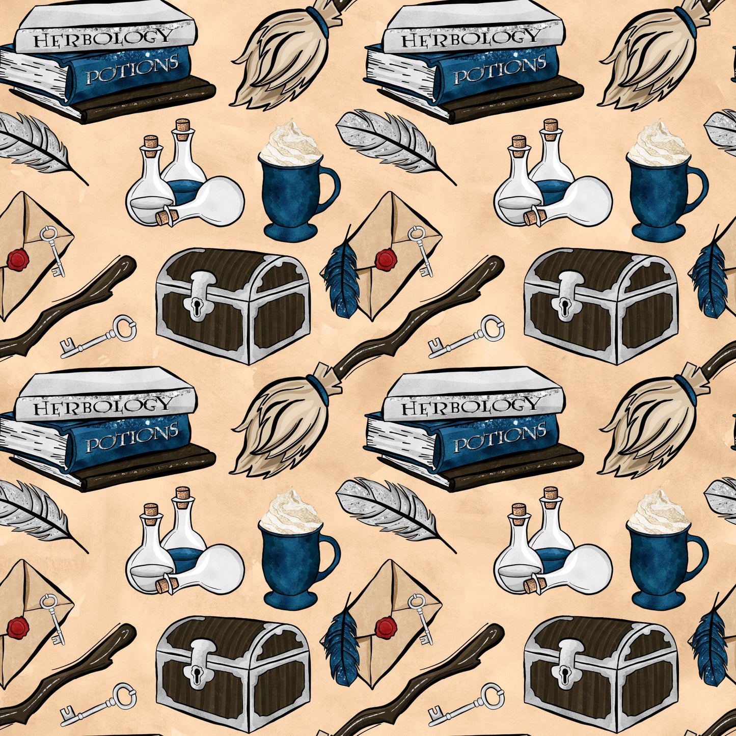 Wizard Magic School Pattern 45 Quilting Cotton Fabric