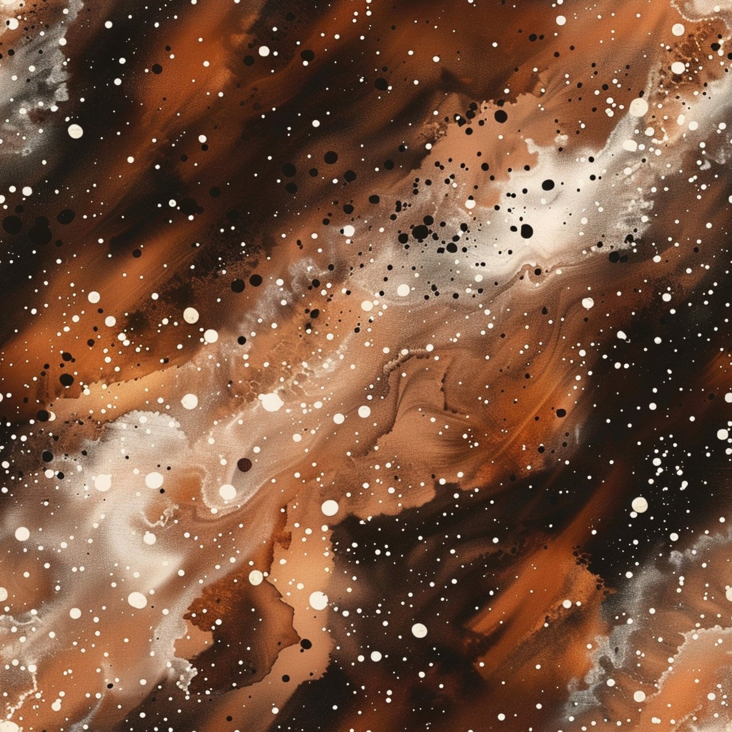 Brown Painted Galaxy Pattern 13 Quilting Cotton Fabric