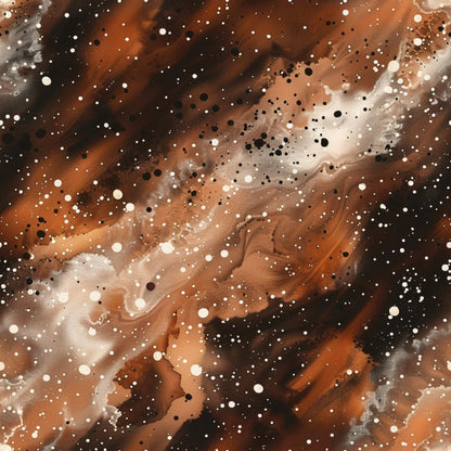 Brown Painted Galaxy Pattern 13 Quilting Cotton Fabric