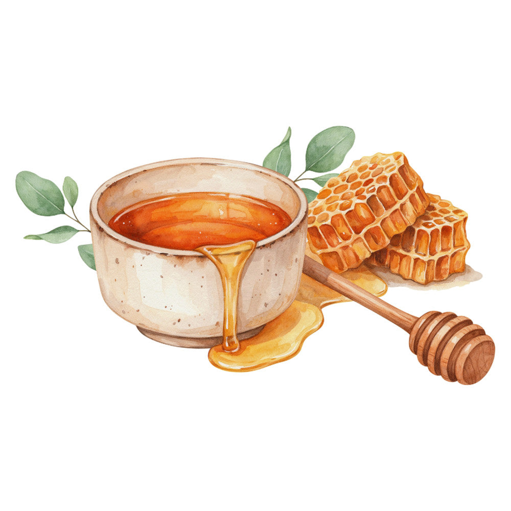 honey, honeycomb, bee, beeswax, golden yellow, amber, cream, sage green, eucalyptus, warm tones, nature, botanical, honey dipper, beehive, rustic, farmhouse, vintage, natural, organic, garden, spring, summer, countryside, pastoral, whimsical, illustration, watercolor, folk art, apiary, sweet