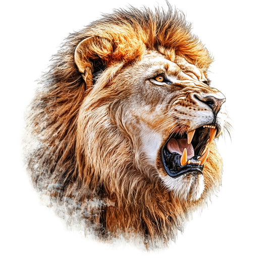 Watercolor Lion Fabric Panel 12