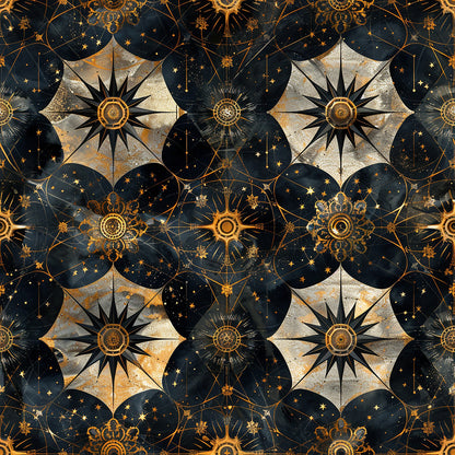 Baroque Celestial Pattern 1 Quilting Cotton Fabric