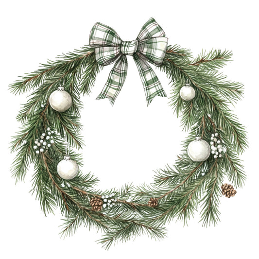 Green Christmas Fabric Panel 25