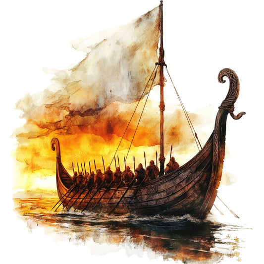 Viking Ships Fabric Panel 4