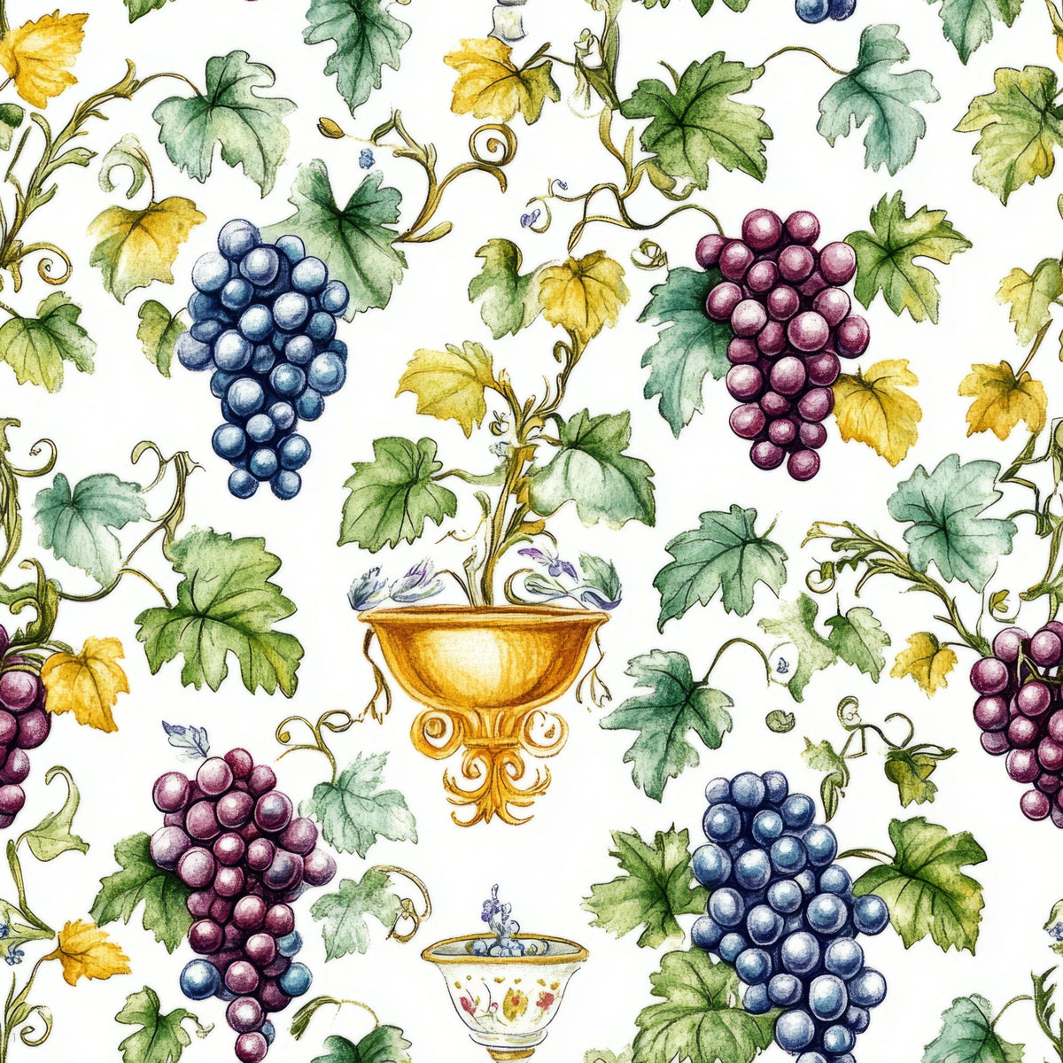 Grapes and Goblets Pattern 26 Minky Fabric