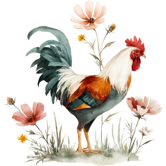 Farmhouse Chicken Decor Fabric Panel 35