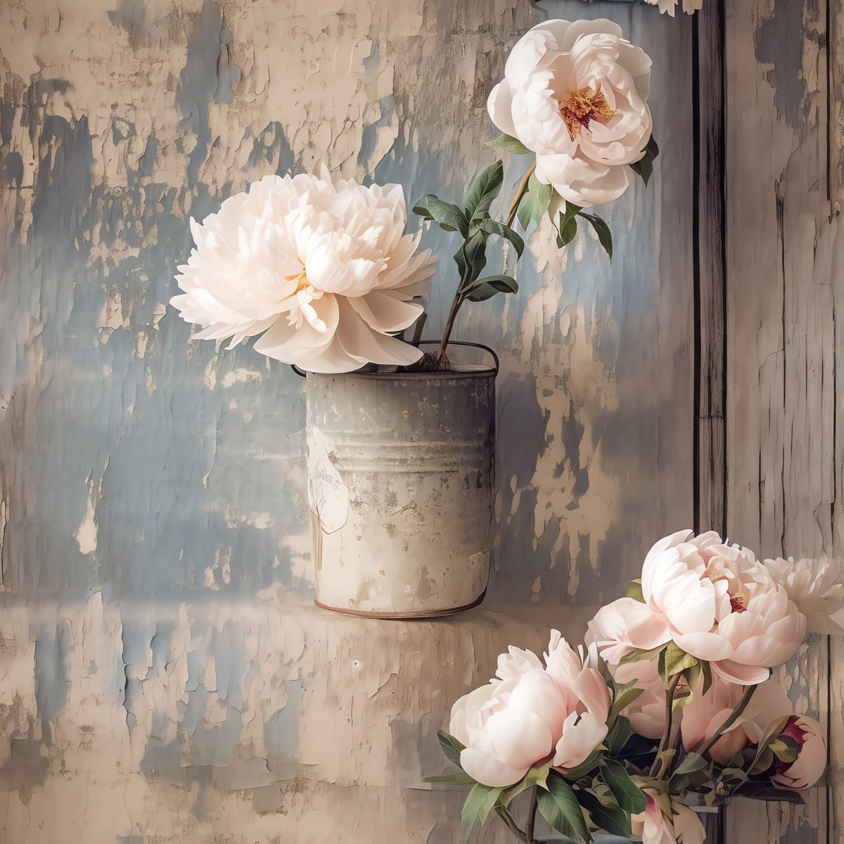 Tin Can Peonies Pattern 4 Minky Fabric