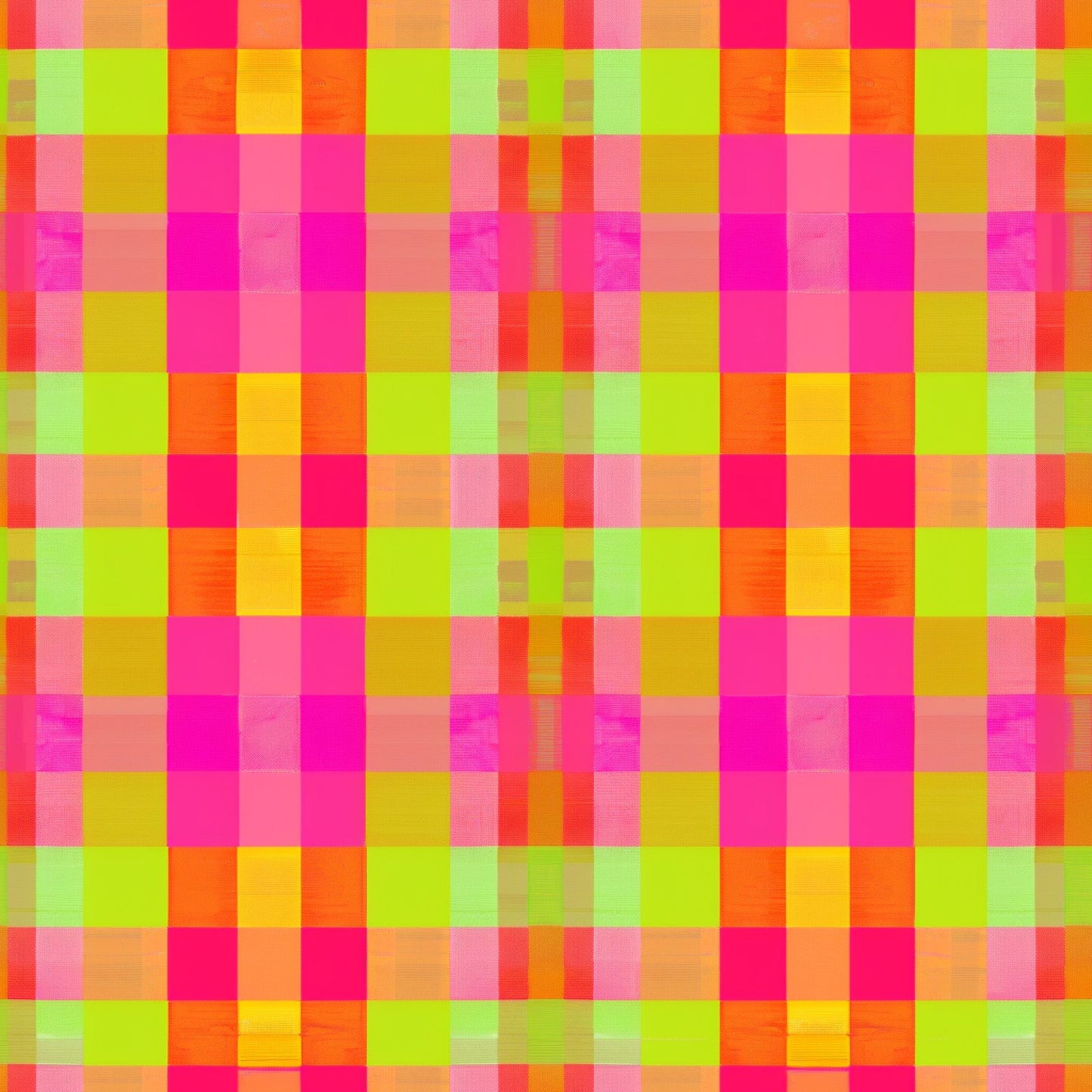 Neon Gingham Pattern 2 Quilting Cotton Fabric