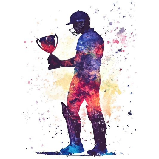 cricket, sports, watercolor, abstract, splatter, colorful, multi-color, navy blue, deep purple, coral pink, golden yellow, vibrant, modern, athletic, batsman, helmet, trophy, victory, celebration, dynamic, ink splash, paint splatter, youth, energetic, motivational, inspirational, sports fan, cricket lover