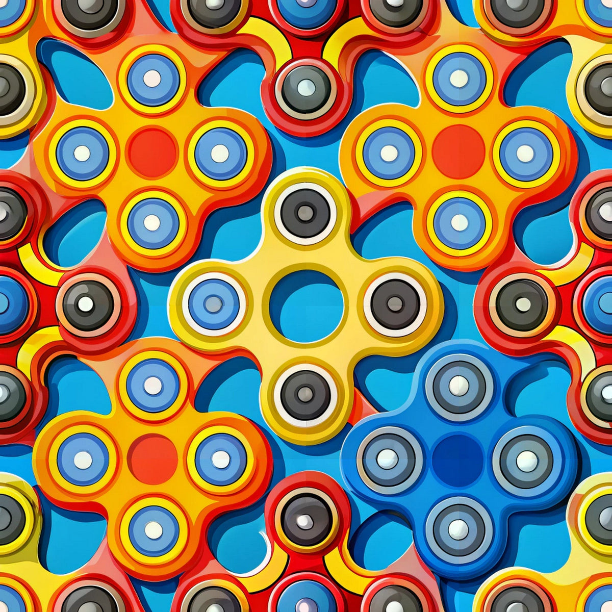 Primary Whirl Pattern 1 Minky Fabric
