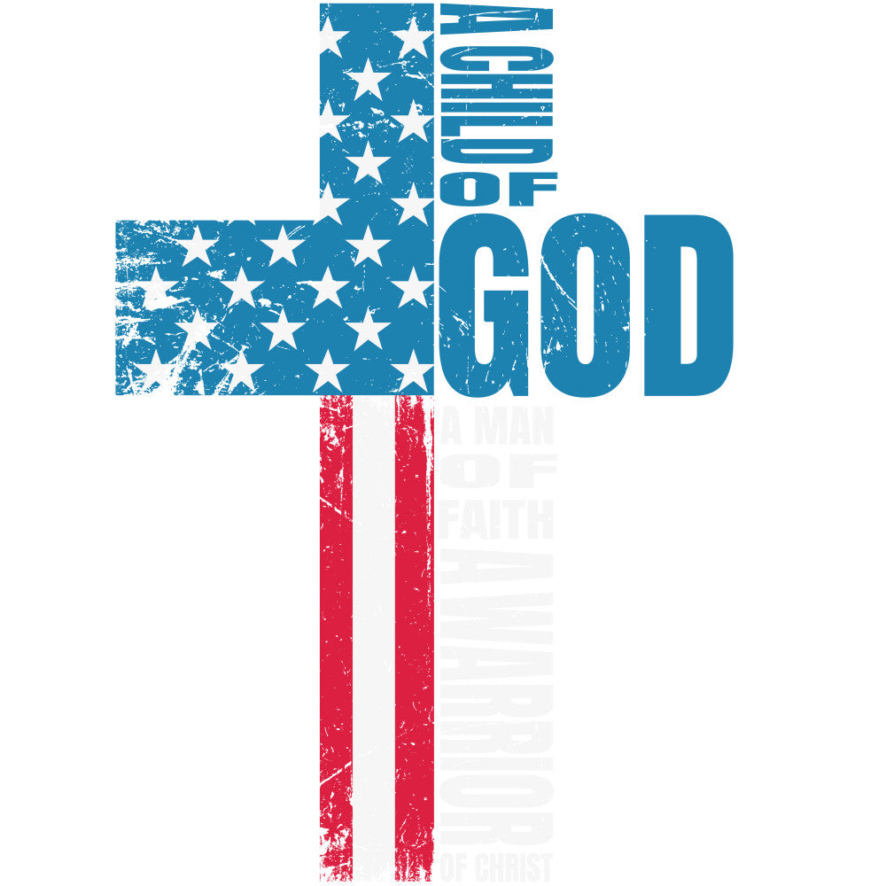 Faith Cross American Flag Fabric Panel 1