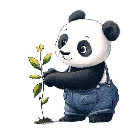 Cute Panda Bears Fabric Panel 9