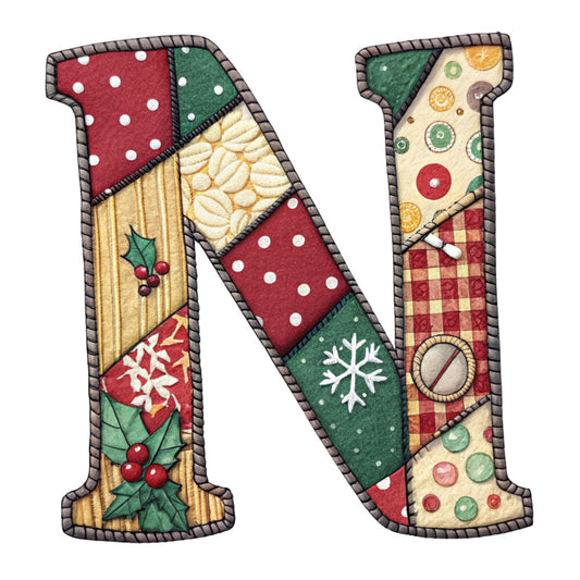 Christmas Patchwork Alphabet Fabric Panel 4