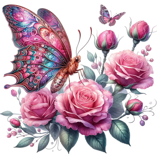 Spring Flowers and Butterflies Fabric Panel 12