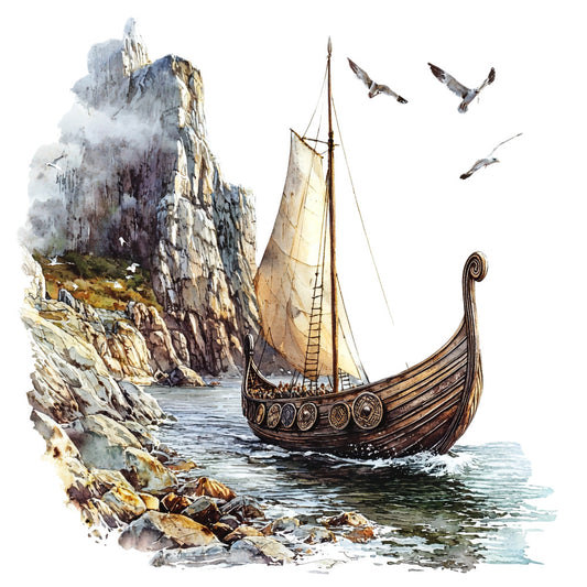 Viking Ships Fabric Panel 8