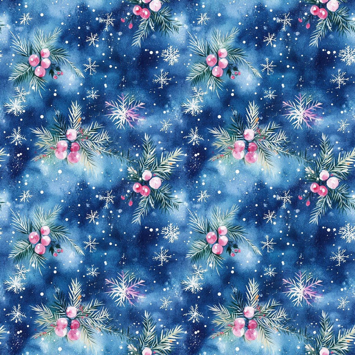 Midnight Poinsettia Pattern 3 Minky Fabric