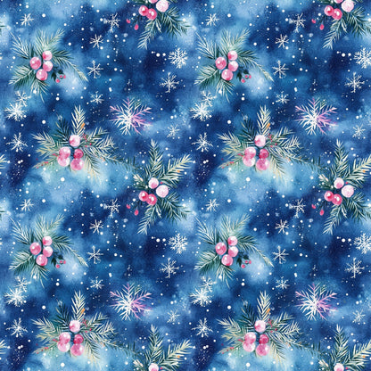 Midnight Poinsettia Pattern 3 Minky Fabric