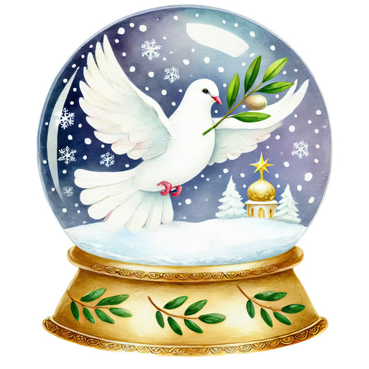 Christmas Snow Globes Fabric Panel 5