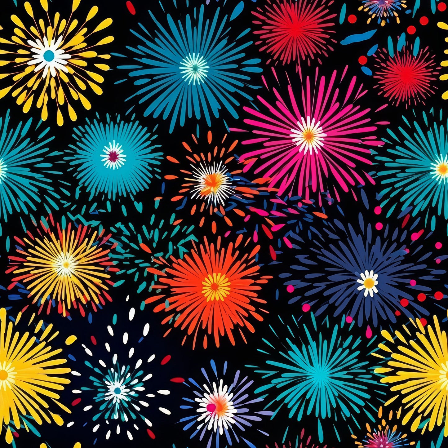 Colorful Fireworks Pattern 7 Quilting Cotton Fabric