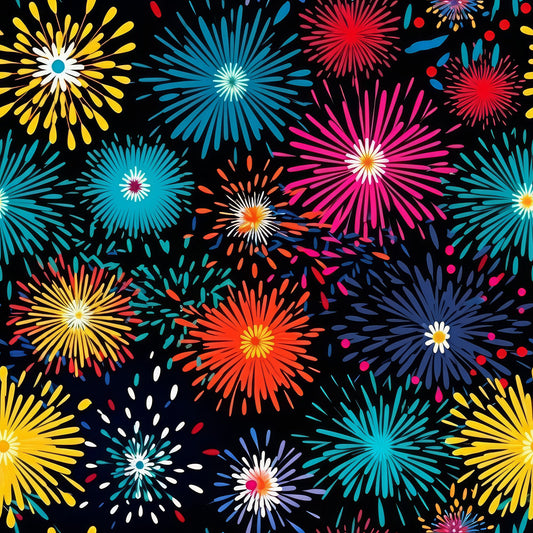 Colorful Fireworks Pattern 7 Quilting Cotton Fabric