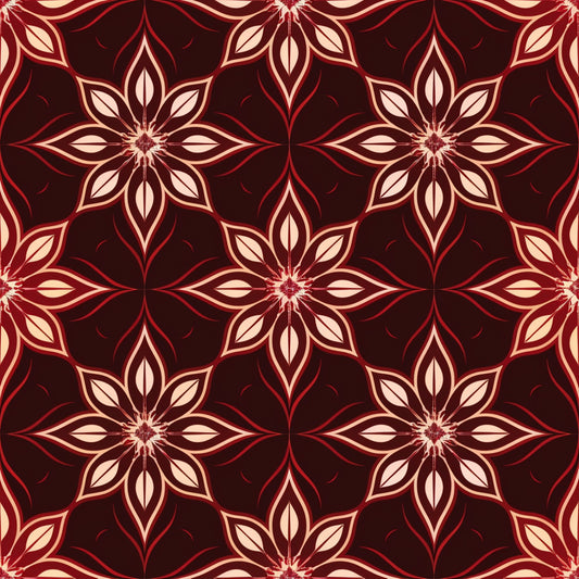 Burgundy Abstract Pattern 2 Quilting Cotton Fabric