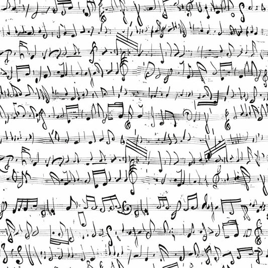 Handwritten Music Pattern 2 Quilting Cotton Fabric