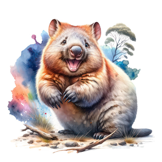 Australian Wombats Fabric Panel 13