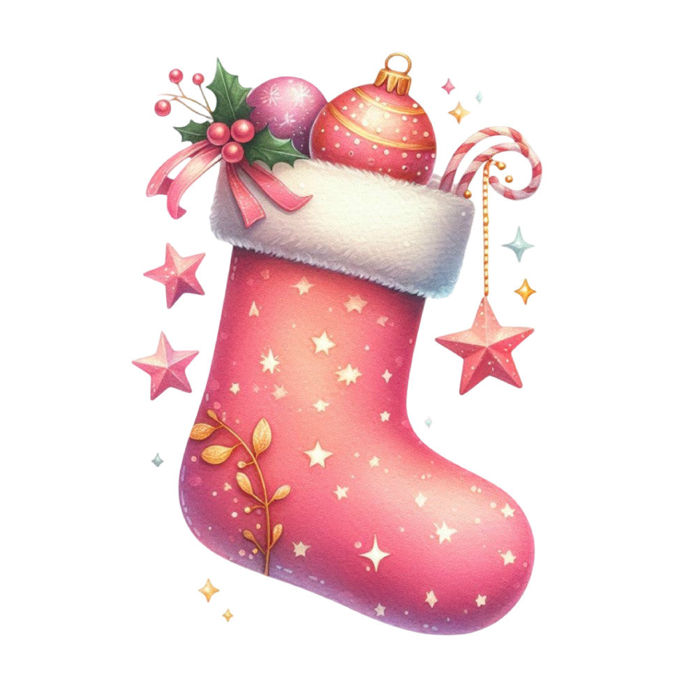 Christmas Stocking Scene Fabric Panel 1