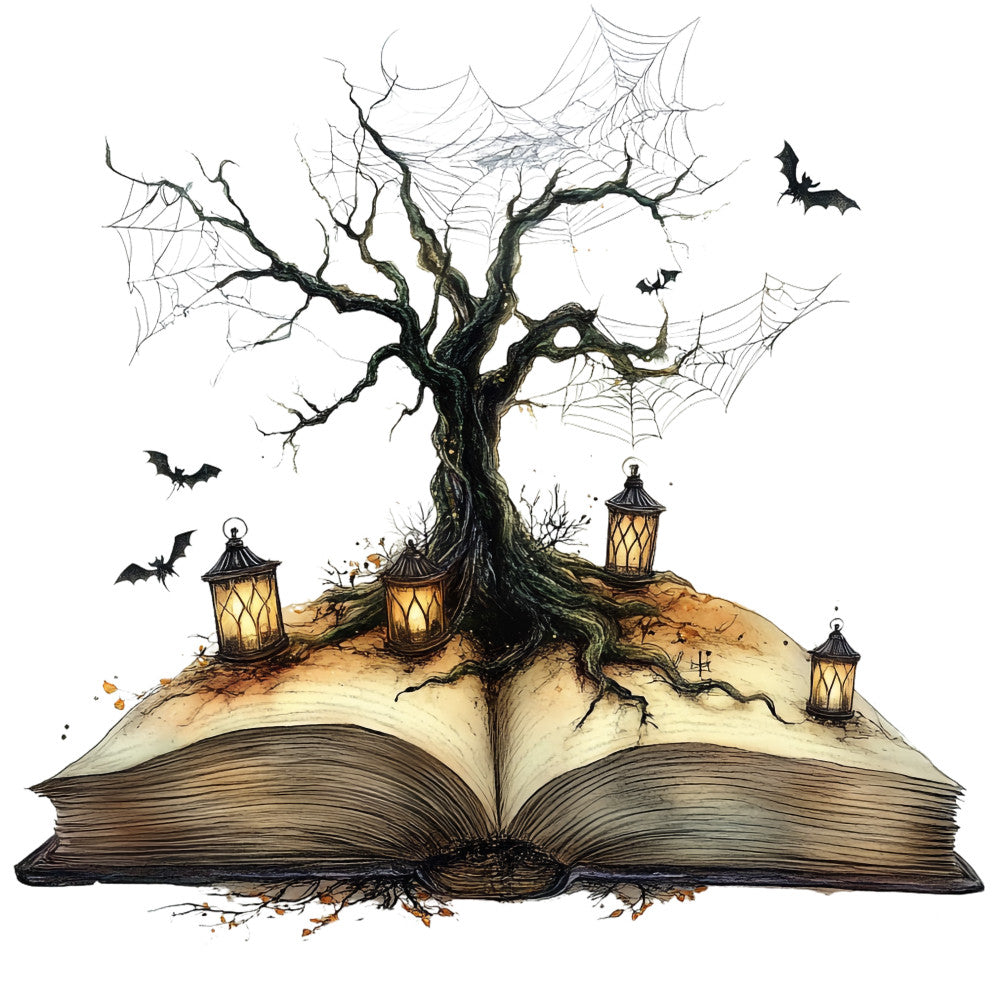 Halloween Books Fabric Panel 16