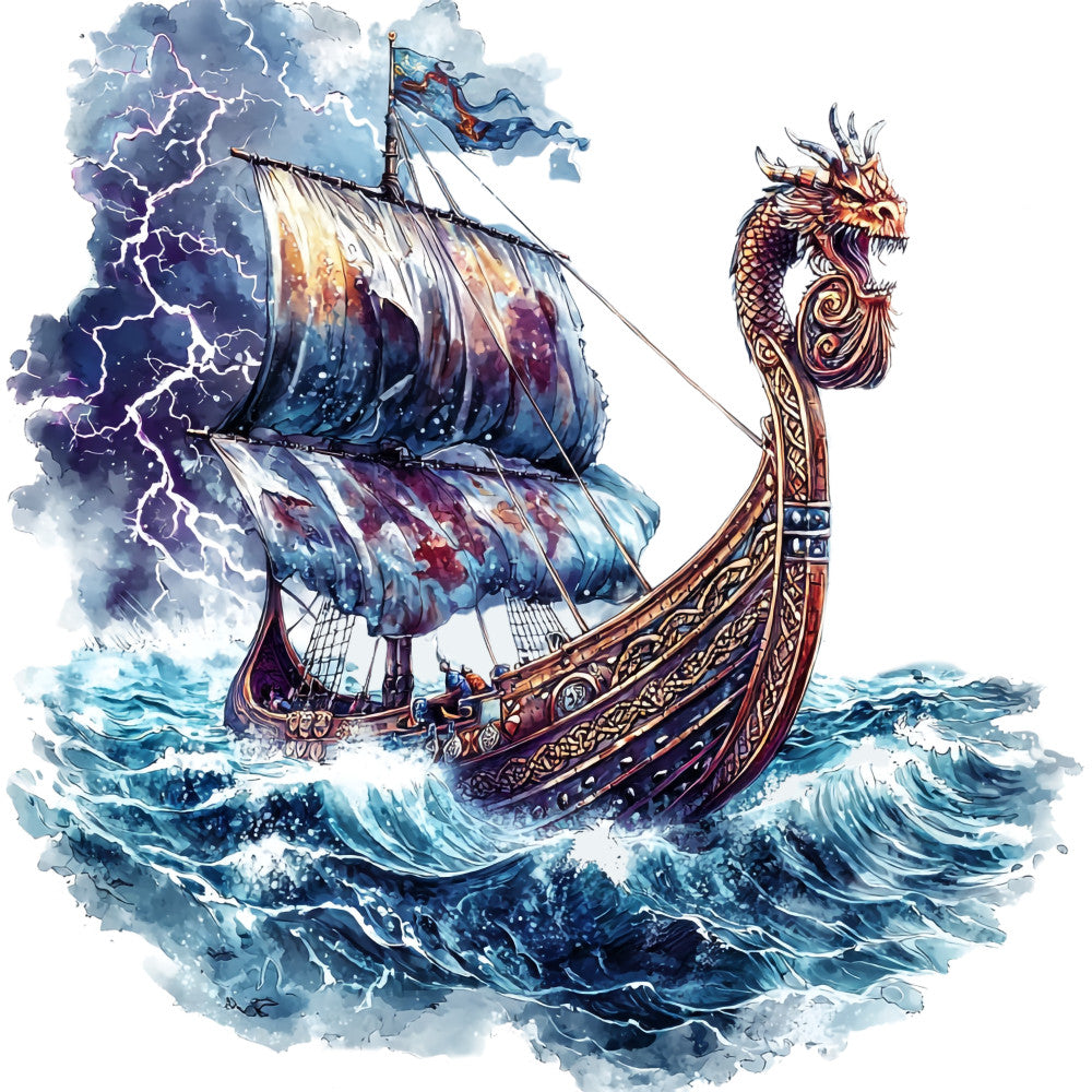 Viking Ships Fabric Panel 9