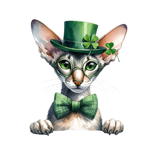 St Patricks Day Cat Fabric Panel 17