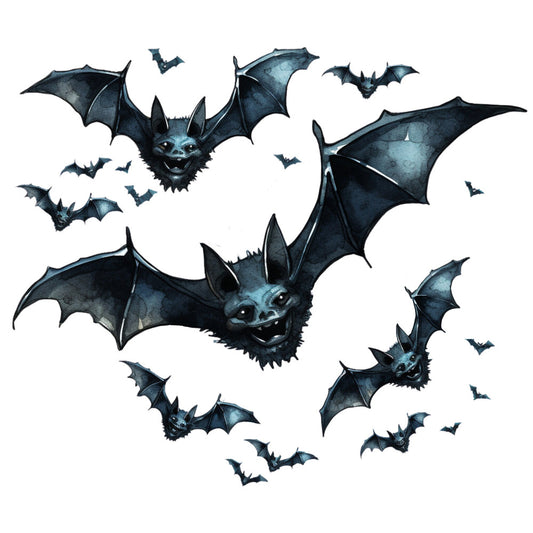 midnight blue, dark blue, charcoal, navy, gothic, halloween, bats, spooky, creepy, horror, supernatural, wings, fanged, creatures, dark fantasy, autumn, october, horror themed, eerie, mysterious, moody, dramatic, whimsical dark, fantasy creatures, nocturnal animals, witch, vampire, haunted