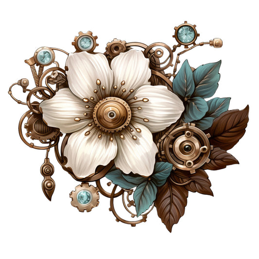 Floral Steampunk Fabric Panel 23