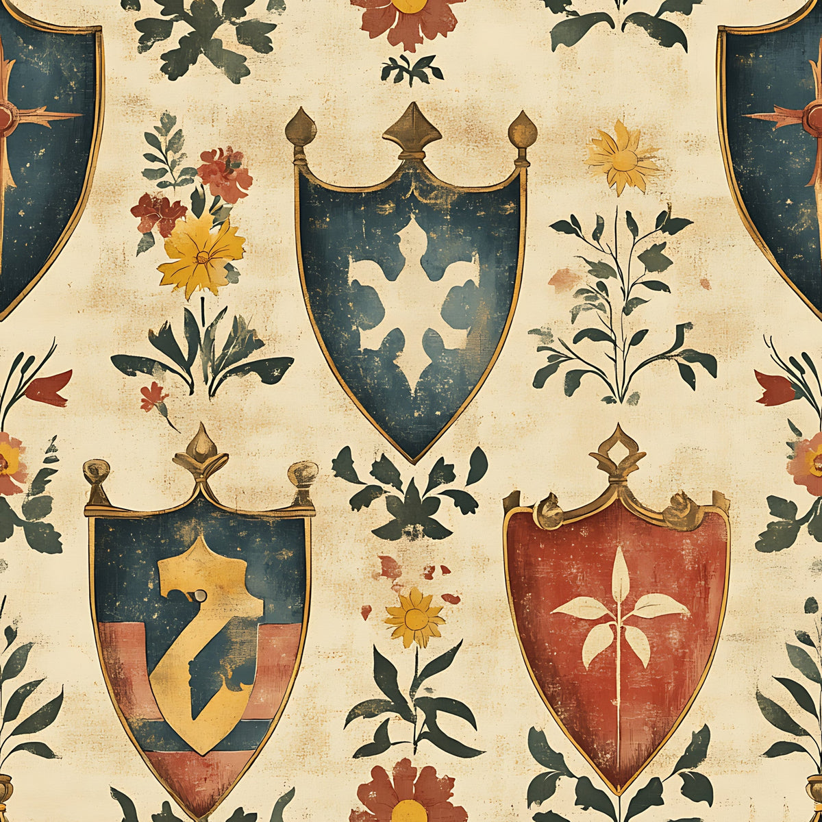 Medieval Heraldry Pattern 1 Minky Fabric