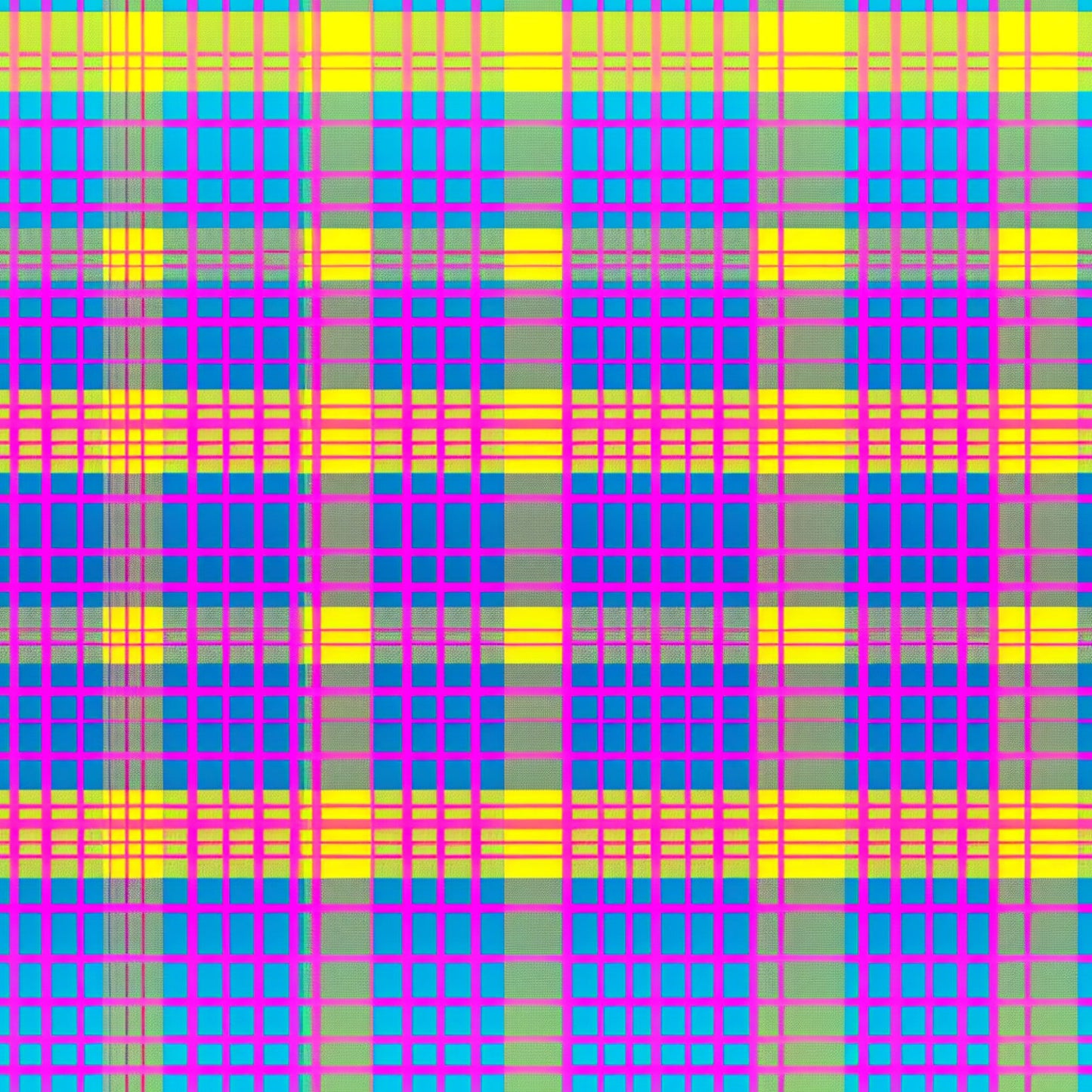 Neon Gingham Pattern 9 Quilting Cotton Fabric