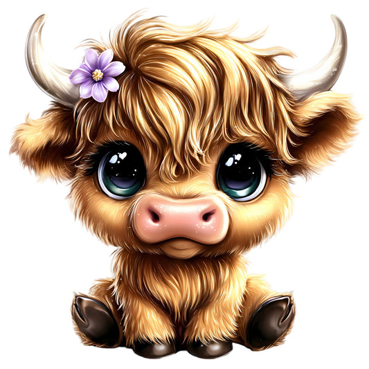 Adorable Highland Cows Fabric Panel 18