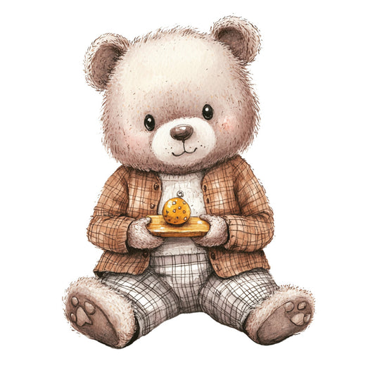 Classic Teddy Bear Fabric Panel 9