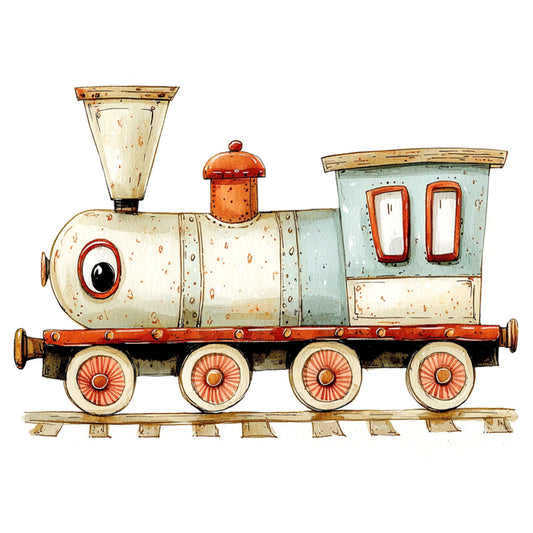 Cute Trains Fabric Panel 22