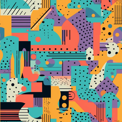 Memphis Pop Pattern 11 Minky Fabric