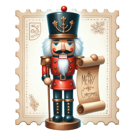 Nutcracker Postage Stamps Fabric Panel 8