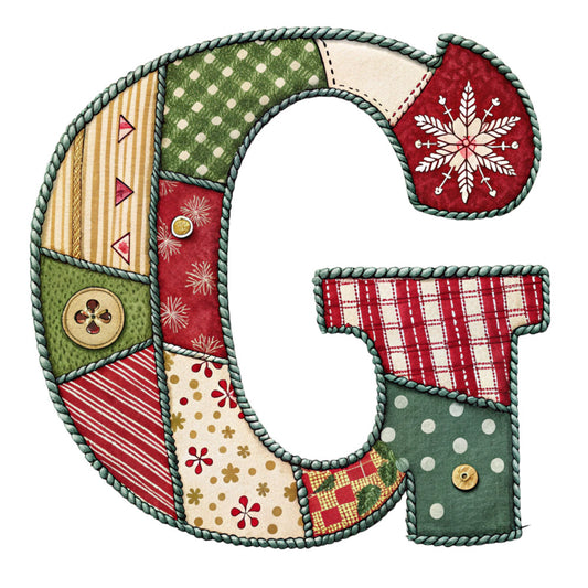 Christmas Patchwork Alphabet Fabric Panel 33