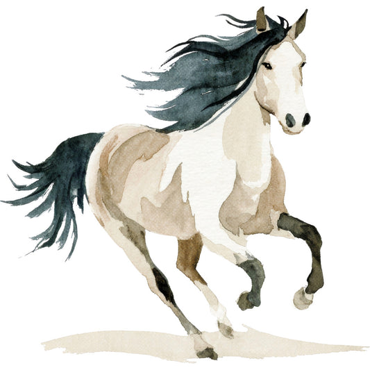 Watercolor Horses Fabric Panel 53