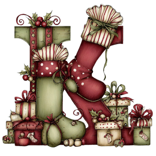christmas, holiday, festive, red and green, burgundy, cream, sage green, striped ribbon, polka dots, gifts, presents, stockings, decorative boots, whimsical, vintage, traditional, rustic, elegant, christmas stocking, holiday decor, holly berries, bows, ornamental, seasonal, winter, festive theme, decorative panel, christmas fabric, holiday themed, red polka dot