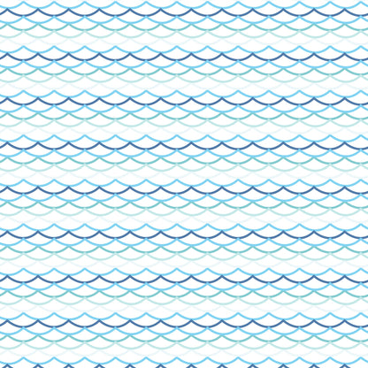 Navy Nautical Sea Pattern 11 Quilting Cotton Fabric