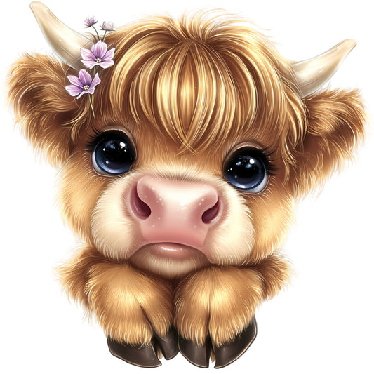 Adorable Highland Cows Fabric Panel 40