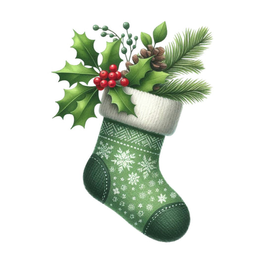 Christmas Stocking Scene Fabric Panel 8