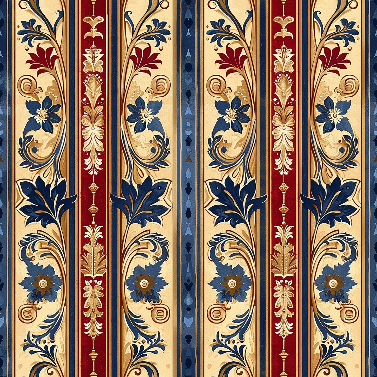 Medieval French Pattern 6 Quilting Cotton Fabric