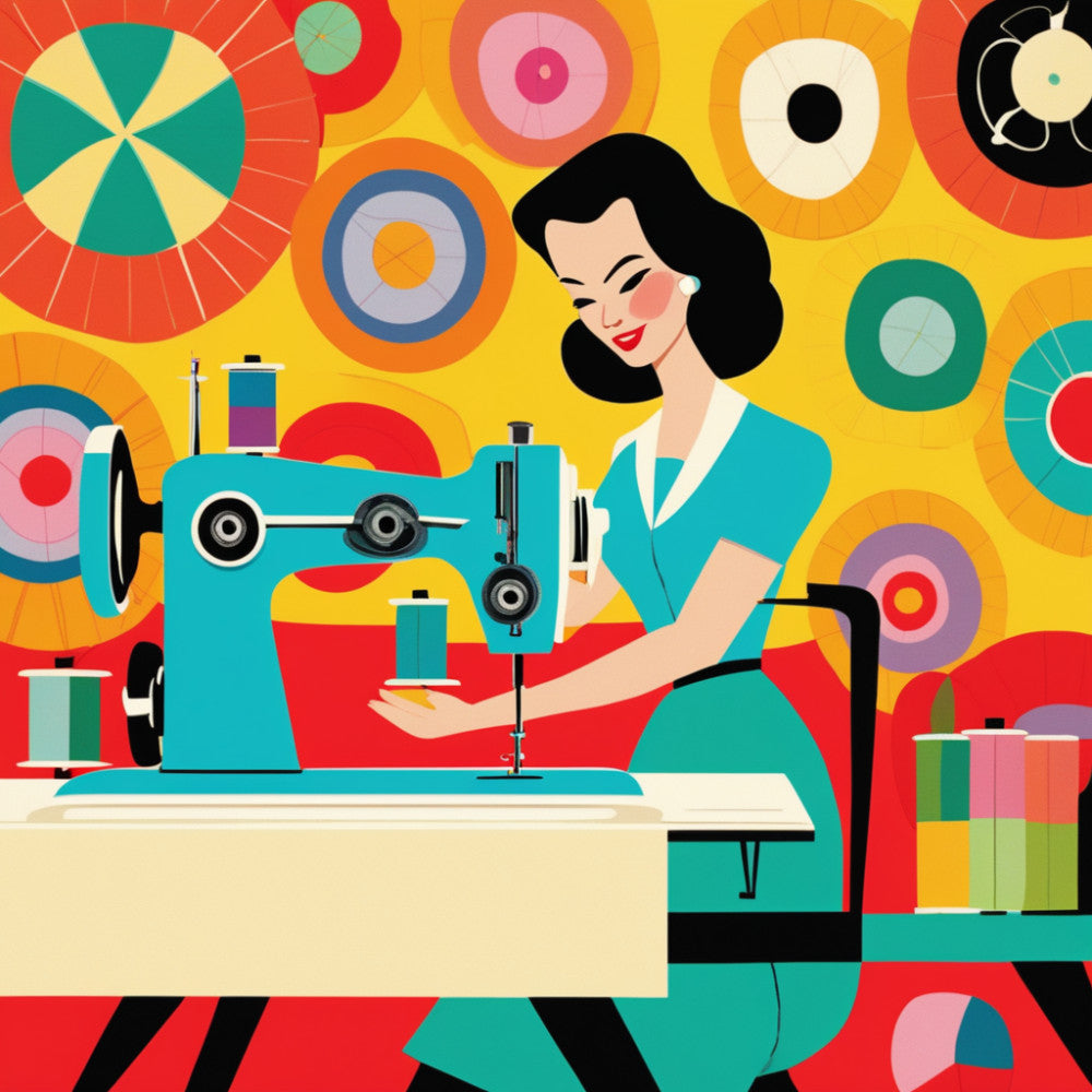 Retro Sewing Fabric Panel 7